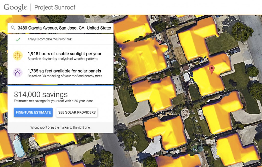 Il risultato di un'elaborazione di Project Sunroof