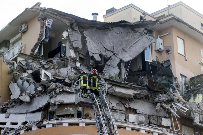 Il palazzo crollato a Roma il 22 gennaio