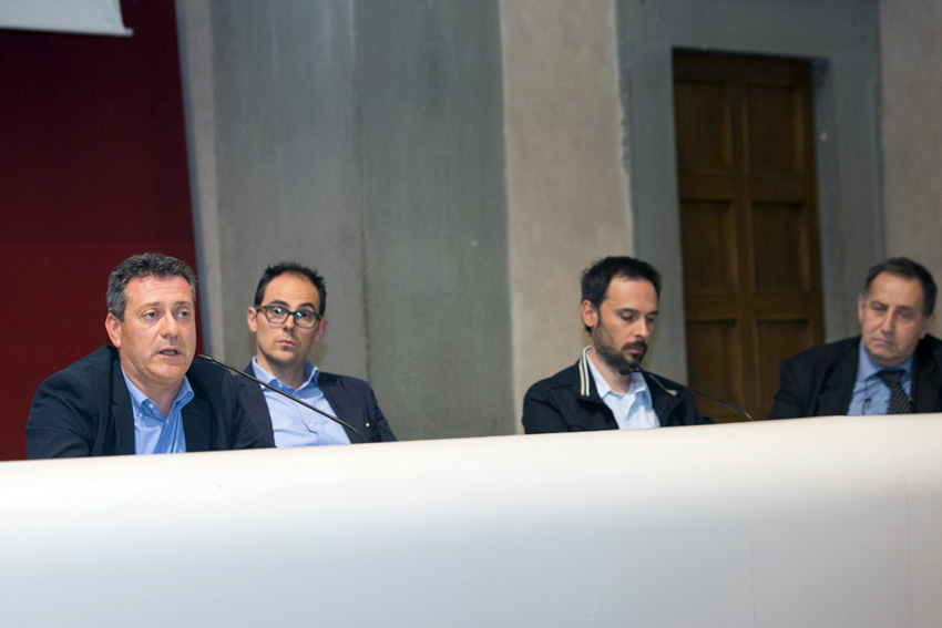 Da sinistra, Marco Sandri (Italcementi, Andrea Riva (Bacchi), Dario Mantovanelli (Wienerberger), Umberto Anitori